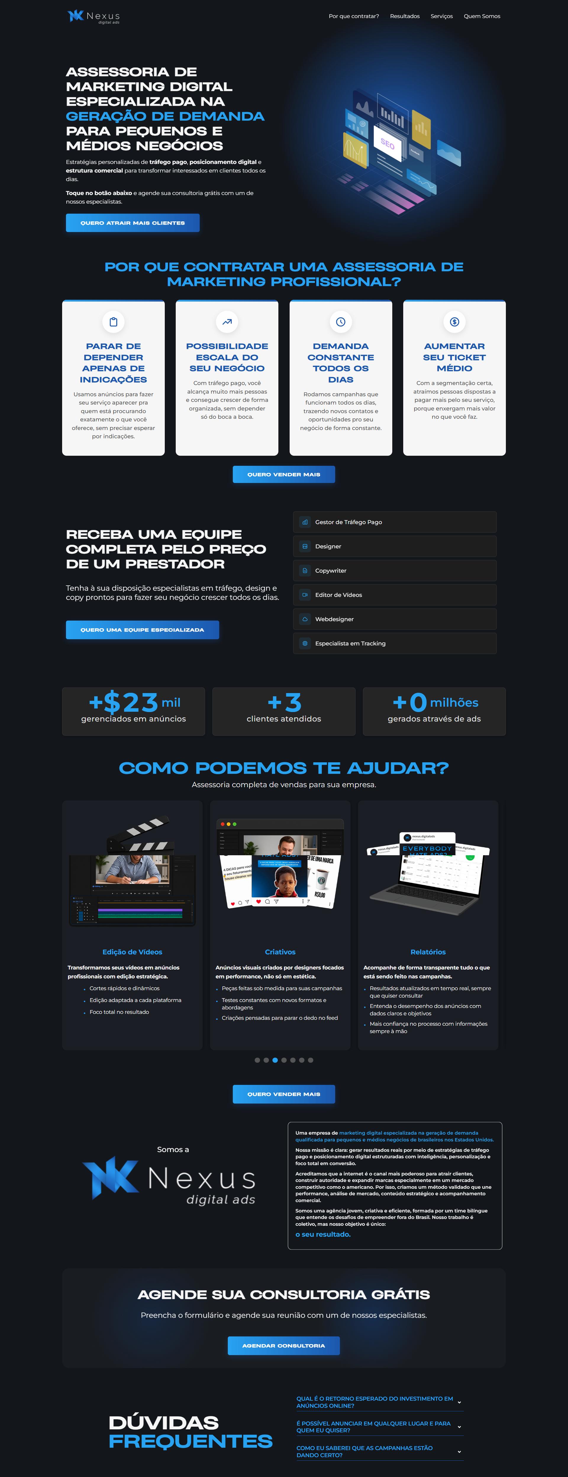 Prévia do projeto Nexus Digital Ads