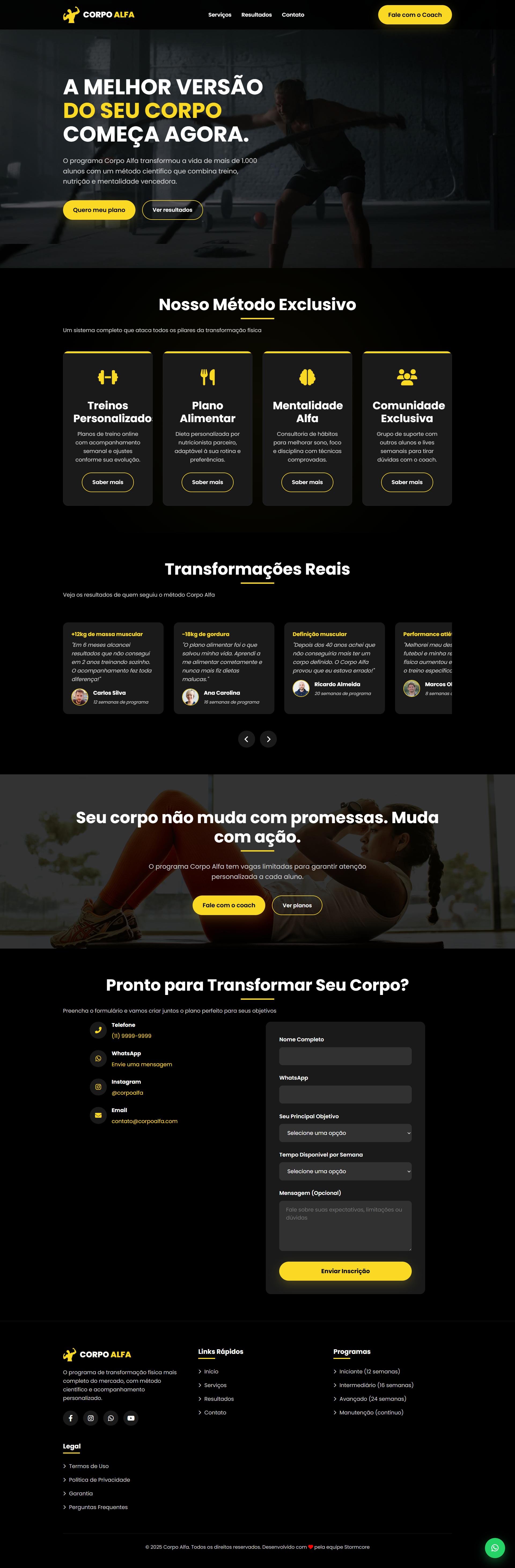 Prévia do projeto Corpo Alpha